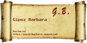 Gipsz Barbara névjegykártya